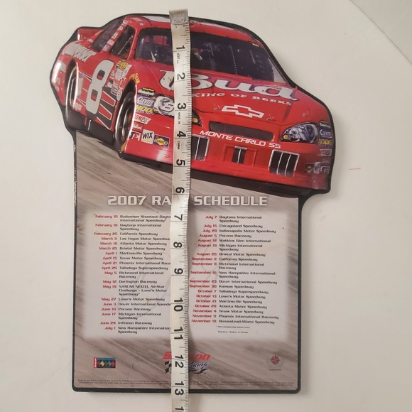 Vintage Dale Earnhardt Jr 10x13 metal wall sign 2007 race schedule by snap-on. - Picture 2 of 11